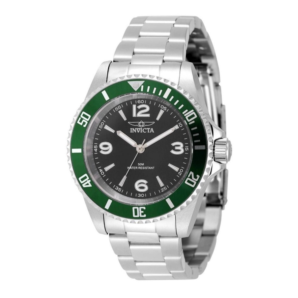 Invicta Specialty Mens Watch Green Bezel Black Dial Stainless Steel 45mm 32363
